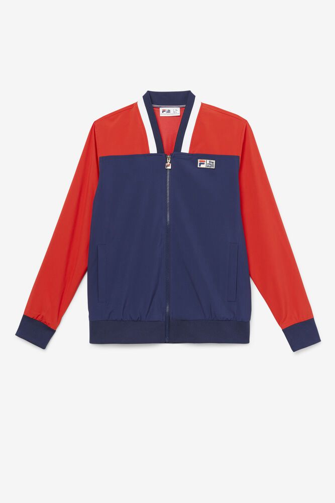 Fila X The Museum Track Navy/Red Jacket Mens - NZ 68291-SZTM